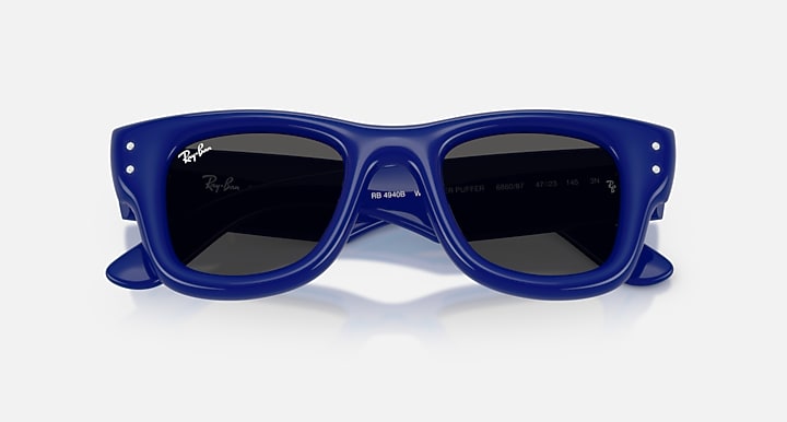 Ray-Ban WAYFARER PUFFER CRYSTAL EDITION Blue & Strass with Ultra Black Solid Color lenses - Closed Front