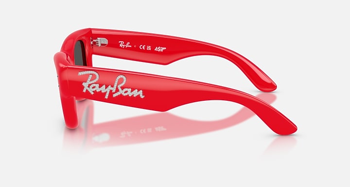 Ray-Ban WAYFARER PUFFER CRYSTAL EDITION Red & Strass with Ultra Black Solid Color lenses - Lateral