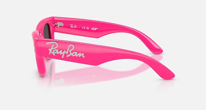 Ray-Ban WAYFARER PUFFER CRYSTAL EDITION Pink & Strass with Ultra Black Solid Color lenses - Lateral