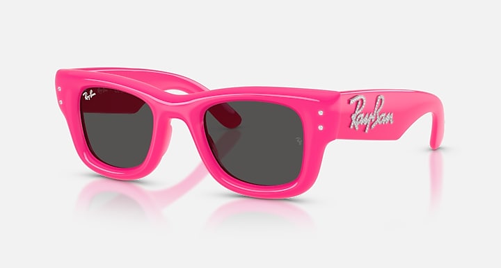 Ray-Ban WAYFARER PUFFER CRYSTAL EDITION Pink & Strass with Ultra Black Solid Color lenses - Quarter