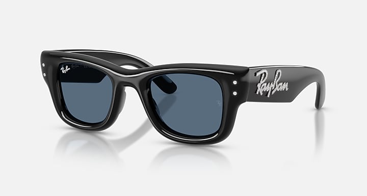 Ray-Ban WAYFARER PUFFER CRYSTAL EDITION Black with Dark Blue Solid Color lenses - Quarter