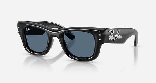 Ray-Ban WAYFARER PUFFER CRYSTAL EDITION Black with Dark Blue Solid Color lenses - Quarter