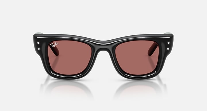 Ray-Ban WAYFARER PUFFER CRYSTAL EDITION Black with Dark Violet Solid Color lenses - Front