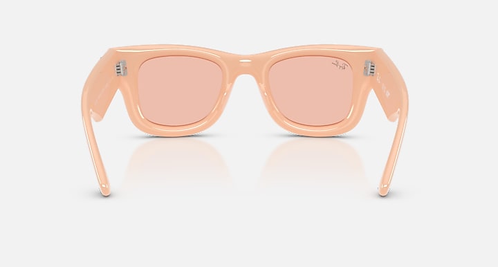 Ray-Ban WAYFARER PUFFER CRYSTAL EDITION Solid Nude with Dark Pink Solid Color lenses - Back