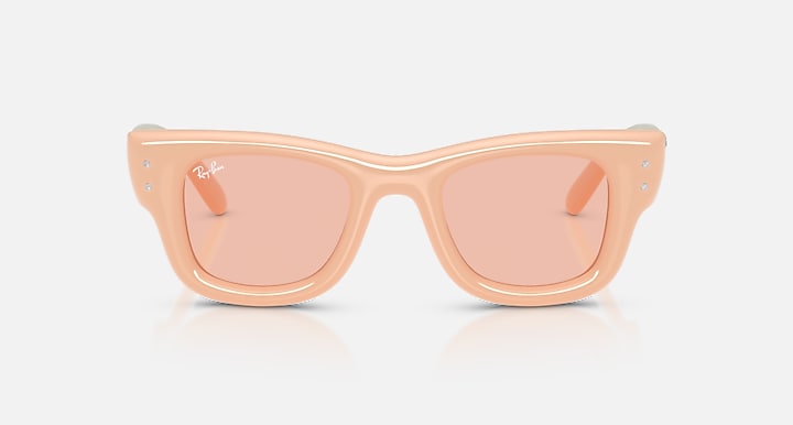 Ray-Ban WAYFARER PUFFER CRYSTAL EDITION Solid Nude with Dark Pink Solid Color lenses - Front