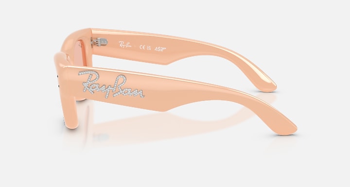 Ray-Ban WAYFARER PUFFER CRYSTAL EDITION Solid Nude with Dark Pink Solid Color lenses - Lateral