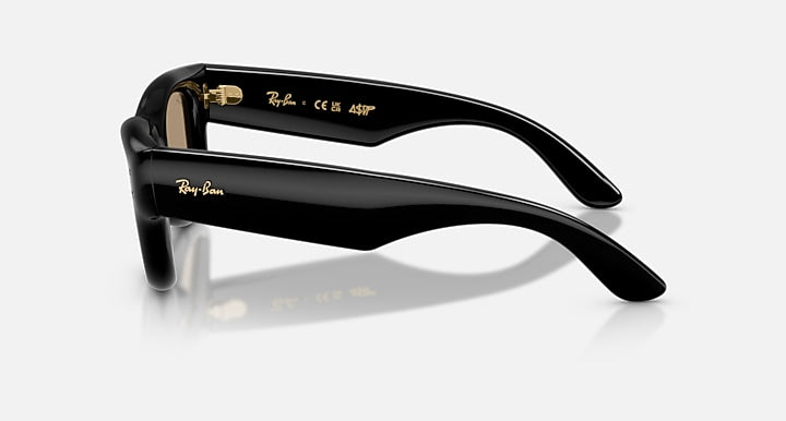 Ray-Ban WAYFARER PUFFER Black with Dark Brown Mirror Rose Gold Mirror lenses - Lateral