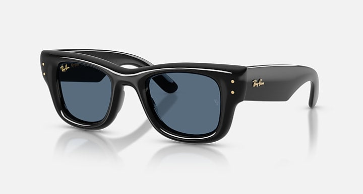 Ray-Ban WAYFARER PUFFER Black with Dark Blue Solid Color lenses - Quarter