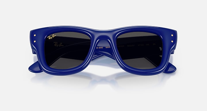 Ray-Ban WAYFARER PUFFER Blue with Ultra Black Solid Color lenses - Closed Front
