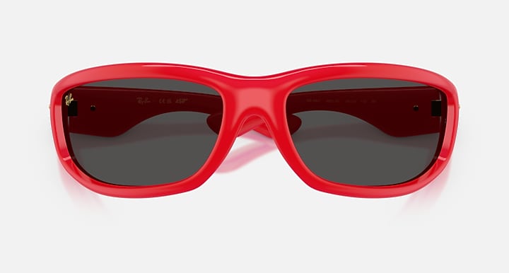 Ray-Ban ULTRA WRAP 003 NEXT GENERATION COLLECTION Red with Ultra Black Solid Color lenses - Closed Front