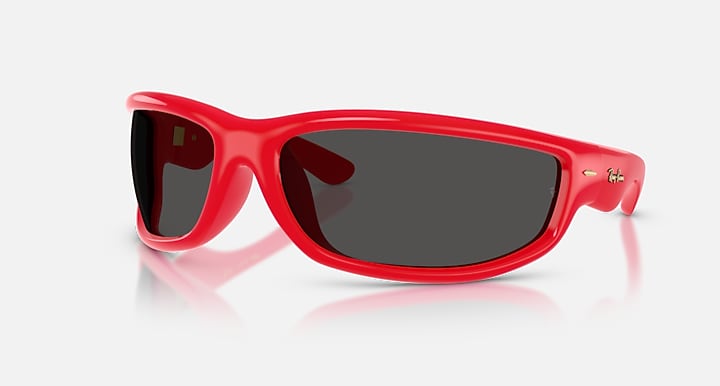 Ray-Ban ULTRA WRAP 003 NEXT GENERATION COLLECTION Red with Ultra Black Solid Color lenses - Quarter