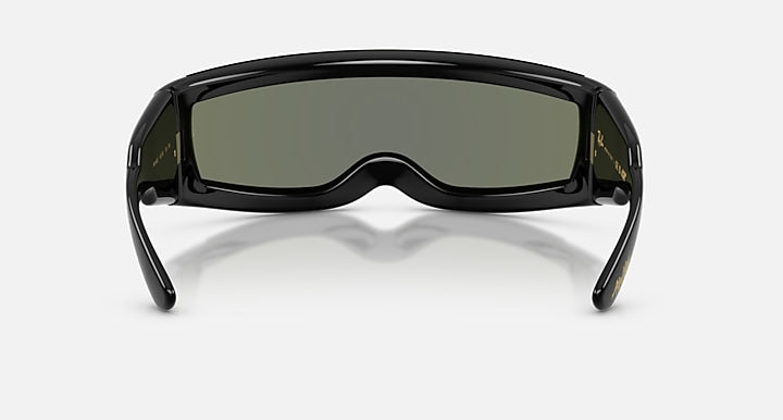 Ray-Ban ULTRA WRAP 002 NEXT GENERATION COLLECTION Black with Green Mirror Silver Solid Color - Mirror lenses - Back