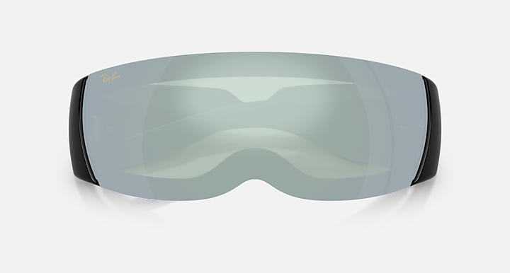 Ray-Ban ULTRA WRAP 002 NEXT GENERATION COLLECTION Black with Green Mirror Silver Solid Color - Mirror lenses - Closed Front
