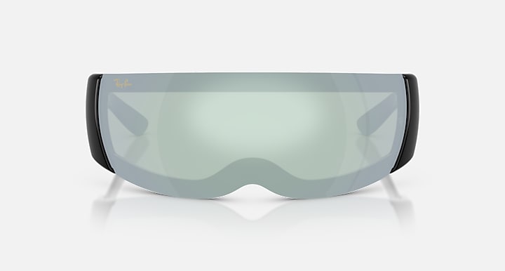Ray-Ban ULTRA WRAP 002 NEXT GENERATION COLLECTION Black with Green Mirror Silver Solid Color - Mirror lenses - Front