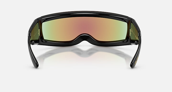 Ray-Ban ULTRA WRAP 002 NEXT GENERATION COLLECTION Black with Light Grey Mirror Blue Solid Color - Mirror lenses - Back