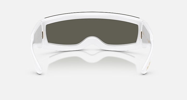 Ray-Ban ULTRA WRAP 002 NEXT GENERATION COLLECTION White with Brown Mirror Gold Solid Color - Mirror lenses - Back