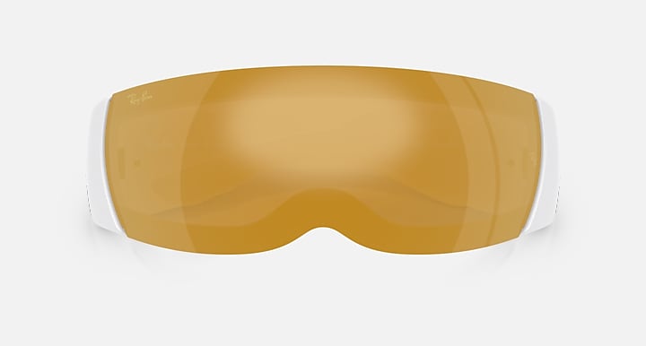 Ray-Ban ULTRA WRAP 002 NEXT GENERATION COLLECTION White with Brown Mirror Gold Solid Color - Mirror lenses - Closed Front