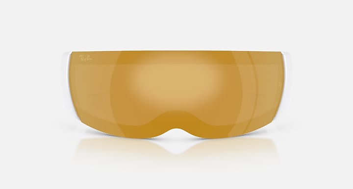 Ray-Ban ULTRA WRAP 002 NEXT GENERATION COLLECTION White with Brown Mirror Gold Solid Color - Mirror lenses - Front