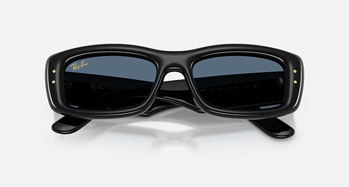 Ray-Ban KILIANE PUFFER Black with Dark Blue Solid Color lenses - Closed Front