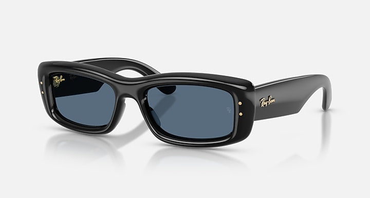 Ray-Ban KILIANE PUFFER Black with Dark Blue Solid Color lenses - Quarter