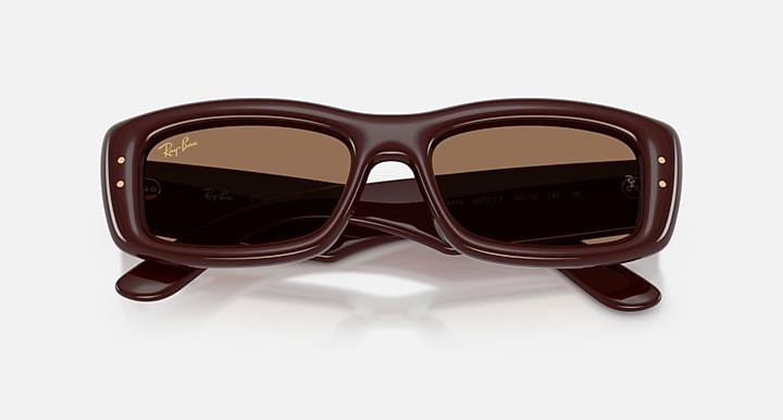 Ray-Ban KILIANE PUFFER Transparent Dark Brown with Dark Brown Solid Color lenses - Closed Front