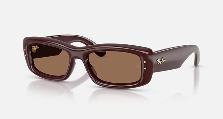 Ray-Ban KILIANE PUFFER Transparent Dark Brown with Dark Brown Solid Color lenses - Quarter