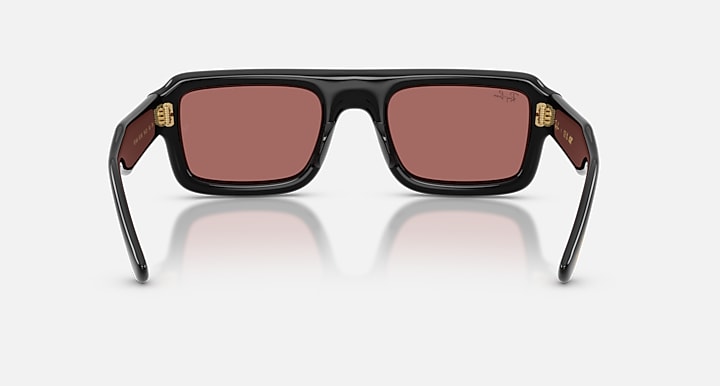 Ray-Ban FLACKO PUFFER Black with Dark Violet Solid Color lenses - Back