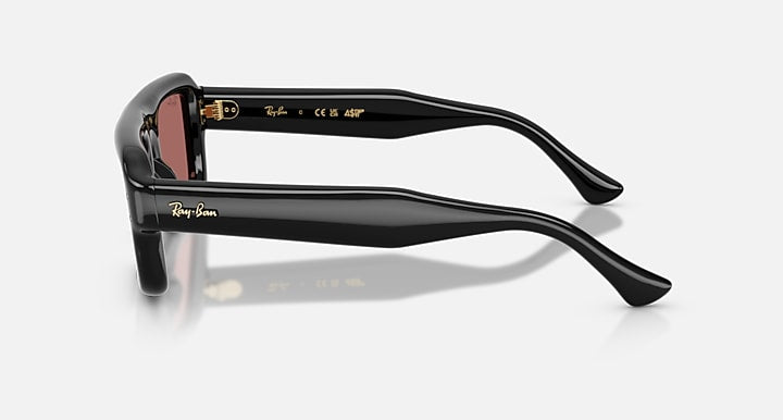 Ray-Ban FLACKO PUFFER Black with Dark Violet Solid Color lenses - Lateral