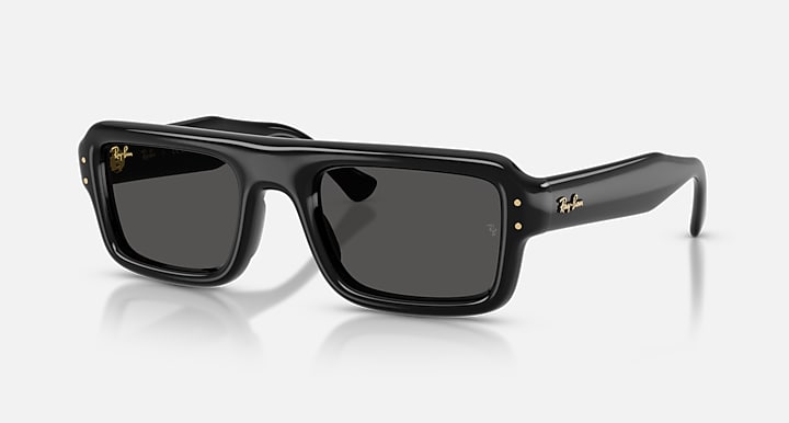 Ray-Ban FLACKO PUFFER Black with Ultra Black Solid Color lenses - Quarter