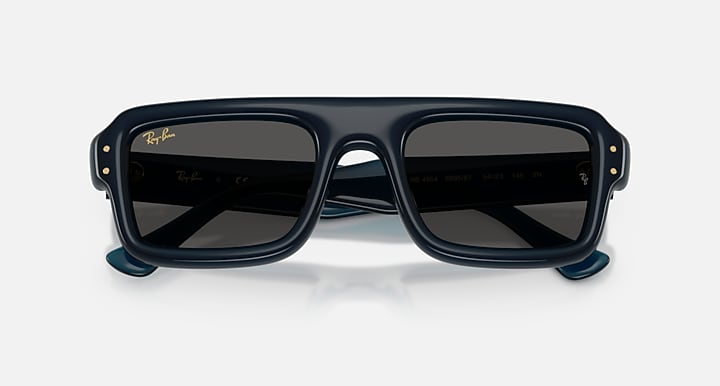 Ray-Ban FLACKO PUFFER Transparent Dark Blue with Ultra Black Solid Color lenses - Closed Front
