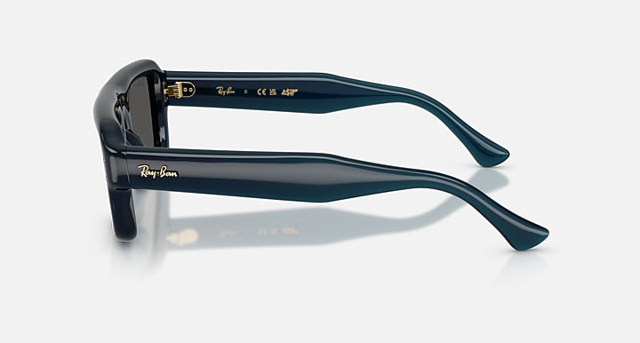 Ray-Ban FLACKO PUFFER Transparent Dark Blue with Ultra Black Solid Color lenses - Lateral