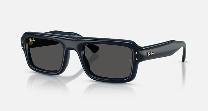 Ray-Ban FLACKO PUFFER Transparent Dark Blue with Ultra Black Solid Color lenses - Quarter