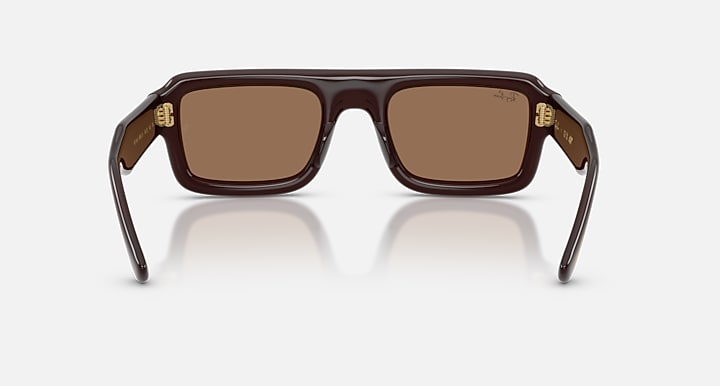 Ray-Ban FLACKO PUFFER Transparent Dark Brown with Dark Brown Solid Color lenses - Back
