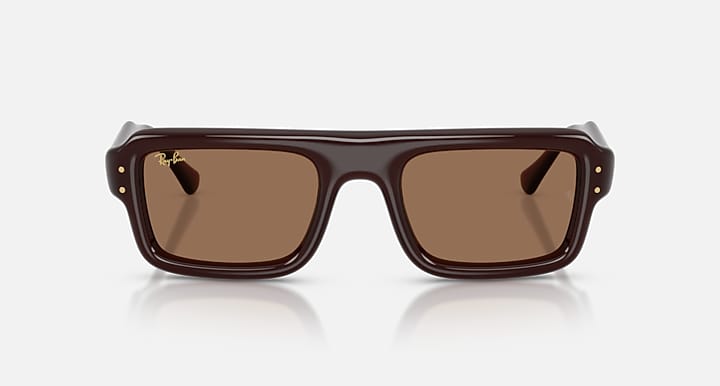 Ray-Ban FLACKO PUFFER Transparent Dark Brown with Dark Brown Solid Color lenses - Front