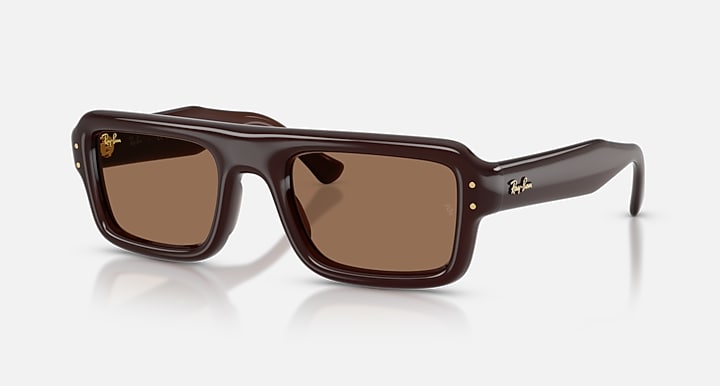 Ray-Ban FLACKO PUFFER Transparent Dark Brown with Dark Brown Solid Color lenses - Quarter