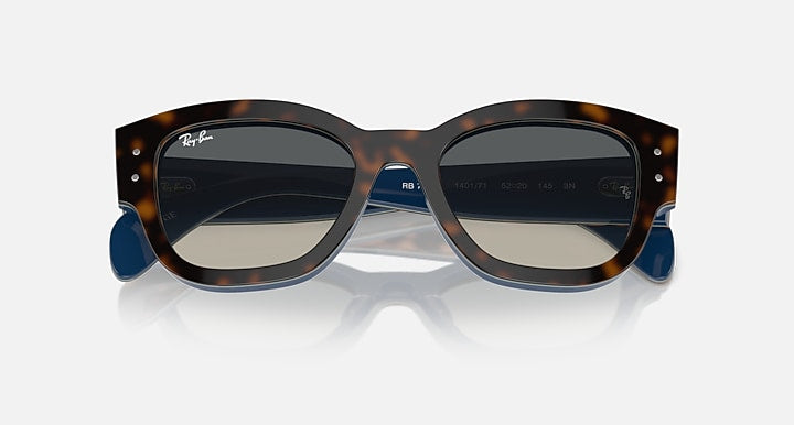 Ray-Ban JORGE Havana Grey On Blue; Havana Grey On Gradient Blue with Grey Gradient lenses - Closed Front