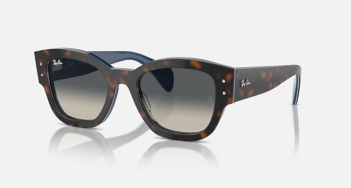 Ray-Ban JORGE Havana Grey On Blue; Havana Grey On Gradient Blue with Grey Gradient lenses - Quarter