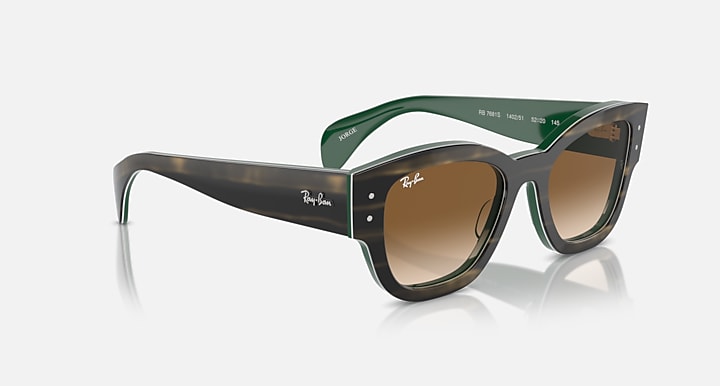 Ray-Ban JORGE Striped Green On Green with Clear & Brown Gradient lenses - Alternative