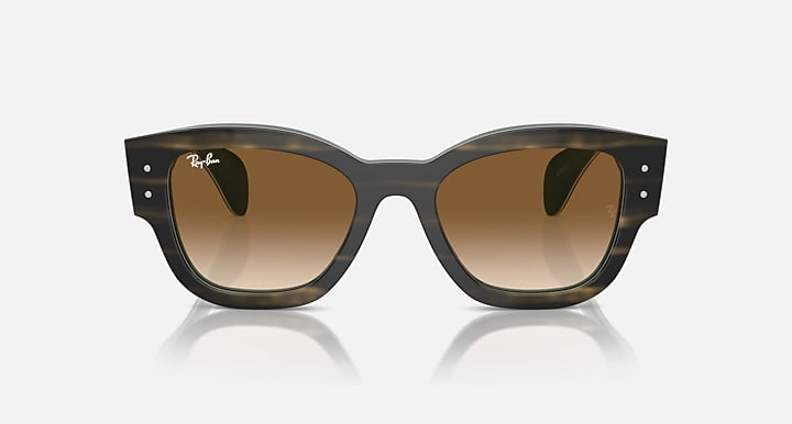 Ray-Ban JORGE Striped Green On Green with Clear & Brown Gradient lenses - Front