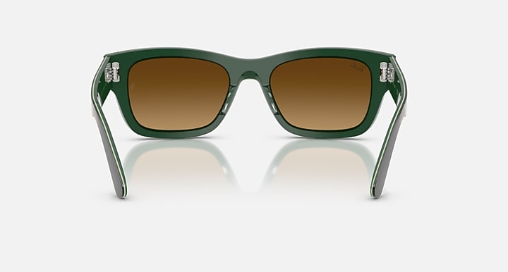 Ray-Ban JOSEPH Striped Green On Green with Gradient Brown Gradient lenses - Back