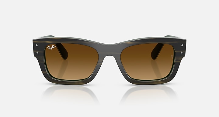 Ray-Ban JOSEPH Striped Green On Green with Gradient Brown Gradient lenses - Front