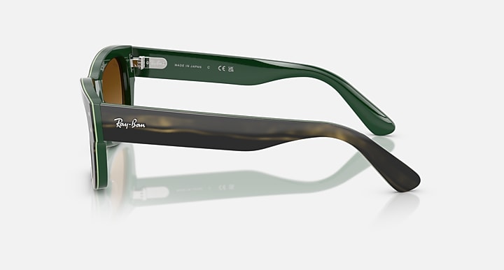 Ray-Ban JOSEPH Striped Green On Green with Gradient Brown Gradient lenses - Lateral