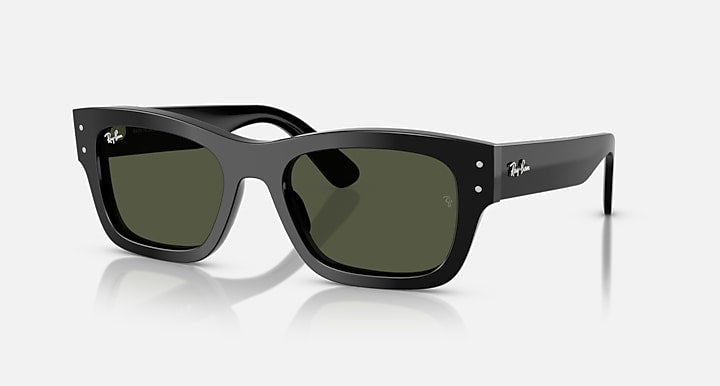 Ray-Ban JOSEPH Black with Green Solid Color lenses - Quarter