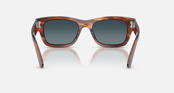 Ray-Ban JOSEPH Striped Havana with Gradient Blue Polarized Gradient lenses - Back