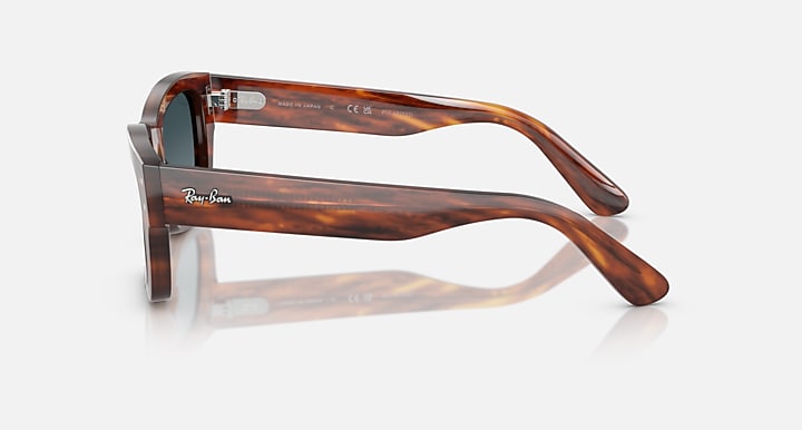 Ray-Ban JOSEPH Striped Havana with Gradient Blue Polarized Gradient lenses - Lateral