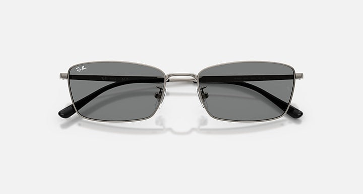 Ray-Ban RB8069D TITANIUM Gunmetal with Dark Grey Solid Color lenses - Closed Front