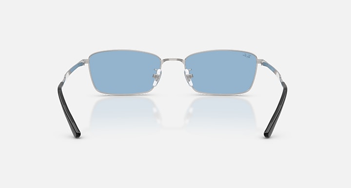 Ray-Ban RB8069D TITANIUM Silver with Blue Solid Color lenses - Back