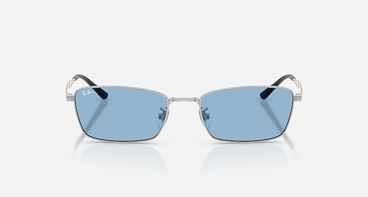 Ray-Ban RB8069D TITANIUM Silver with Blue Solid Color lenses - Front