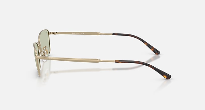Ray-Ban RB8069D TITANIUM Gold with Light Green Solid Color lenses - Lateral