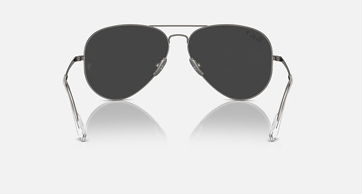 Ray-Ban AVIATOR TITANIUM Gunmetal with Black Polarized Solid Color lenses - Back